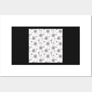 Cute Snowflakes Pattern - Muted Pink Posters and Art